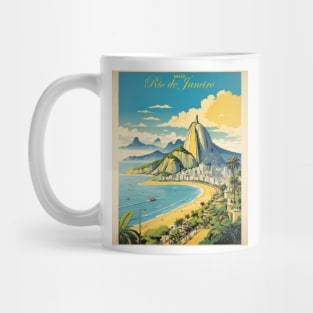 Rio de Janeiro Brazil Vintage Tourism Travel Poster Mug